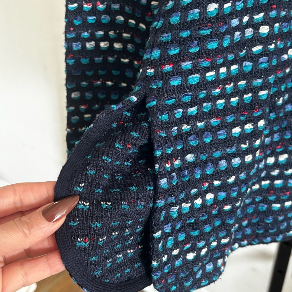 St John Knit Martinique Tweed Dolman Sleeve Jacket Navy Multi Sz 12 Retail $1395 - Picture 14 of 16